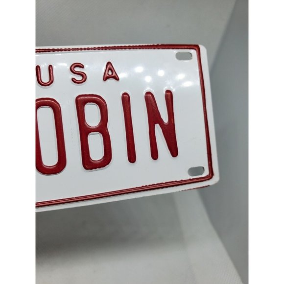U.S.A Robin Personalized White Red Collectible Mini License Bicycle Bike Plate - Picture 5 of 7